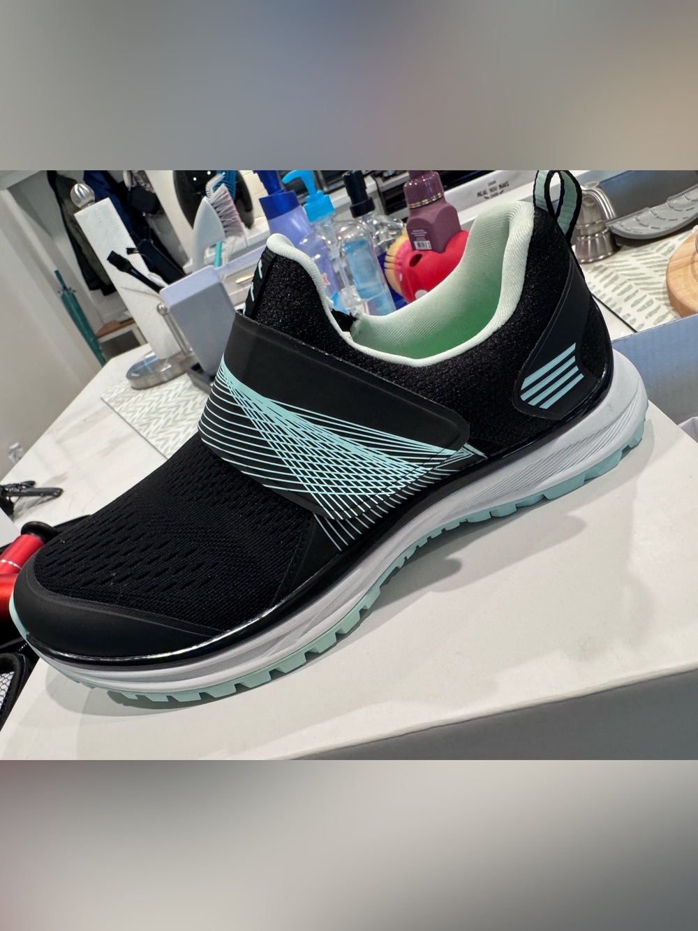 Slip-On Cycle Cleats/ Sneakers in Black and Mint